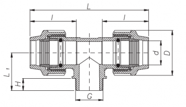 Preview: PP 16 x 1/2" x 16 T-Stück 90° mit Außengewinde
